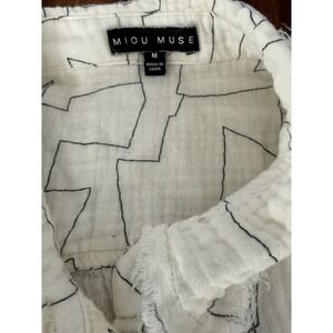 Miou Muse Geometric Pattern Women's Button Up Size M